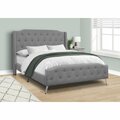 Daphnes Dinnette Metal Legs Grey & Chrome Transitional Queen Size Bed DA3067124